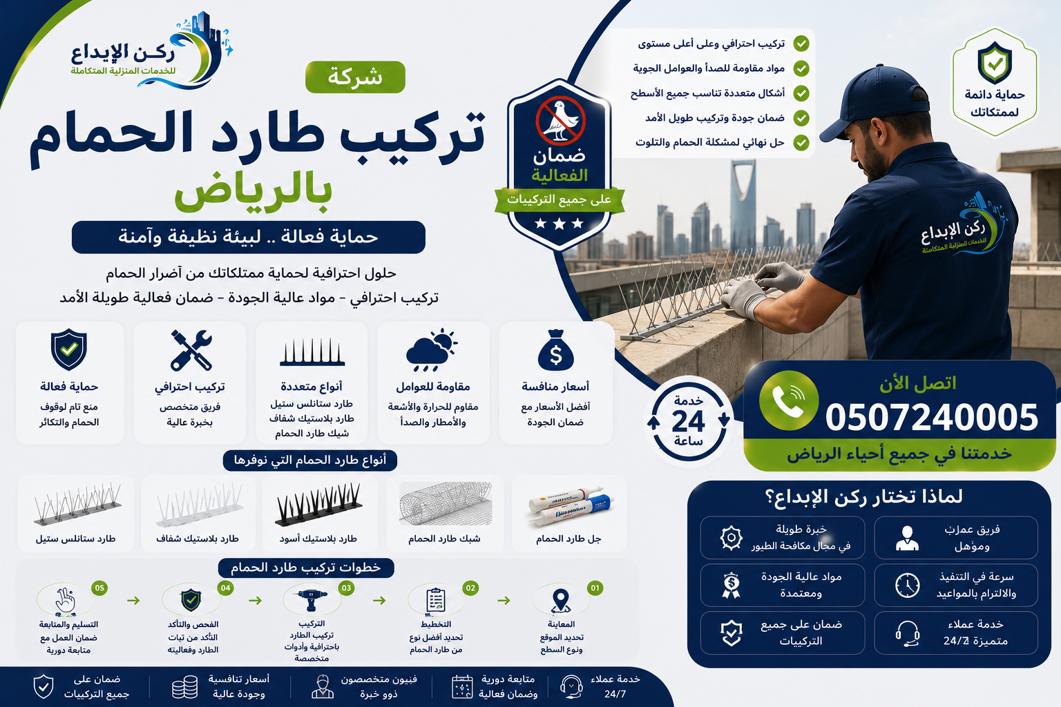 شركة تركيب طارد الحمام بالرياض