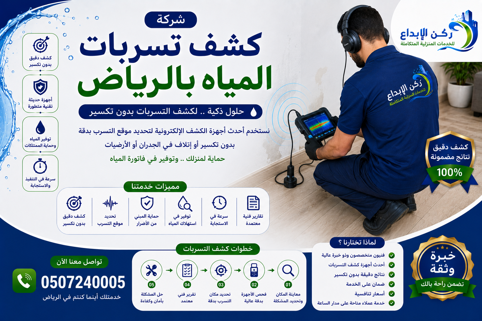 شركة كشف تسربات المياه بالرياض
