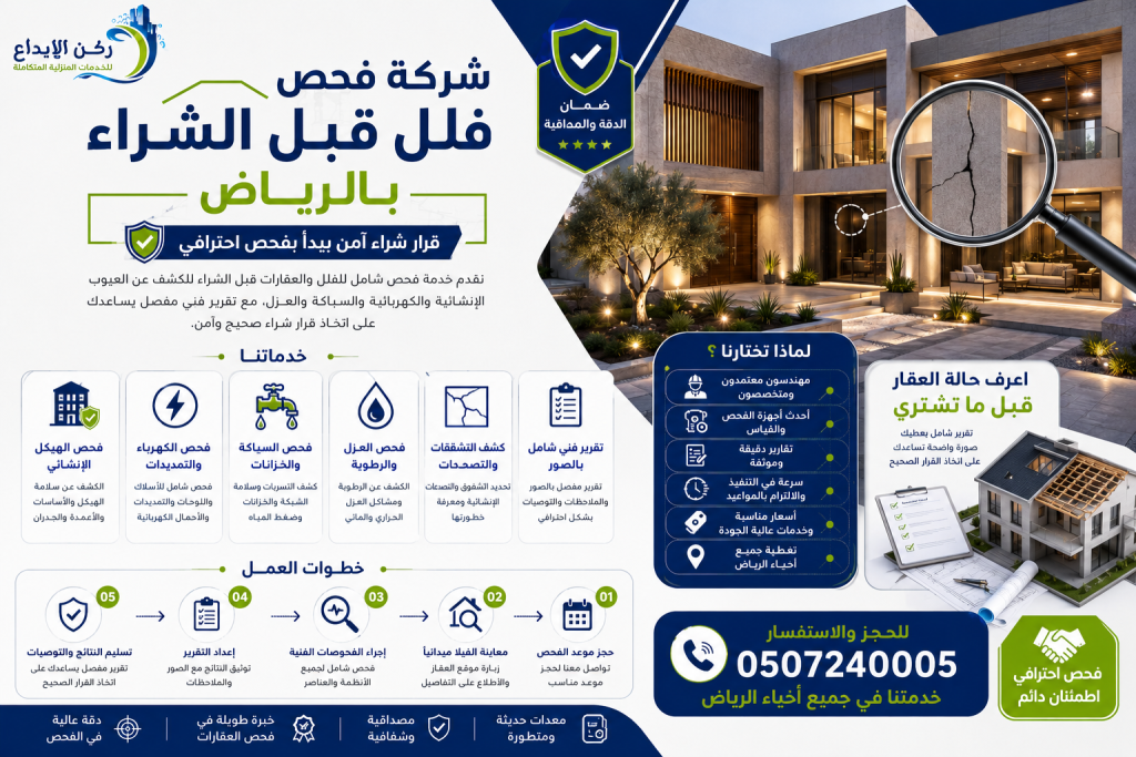 شركة فحص فلل قبل الشراء بالرياض