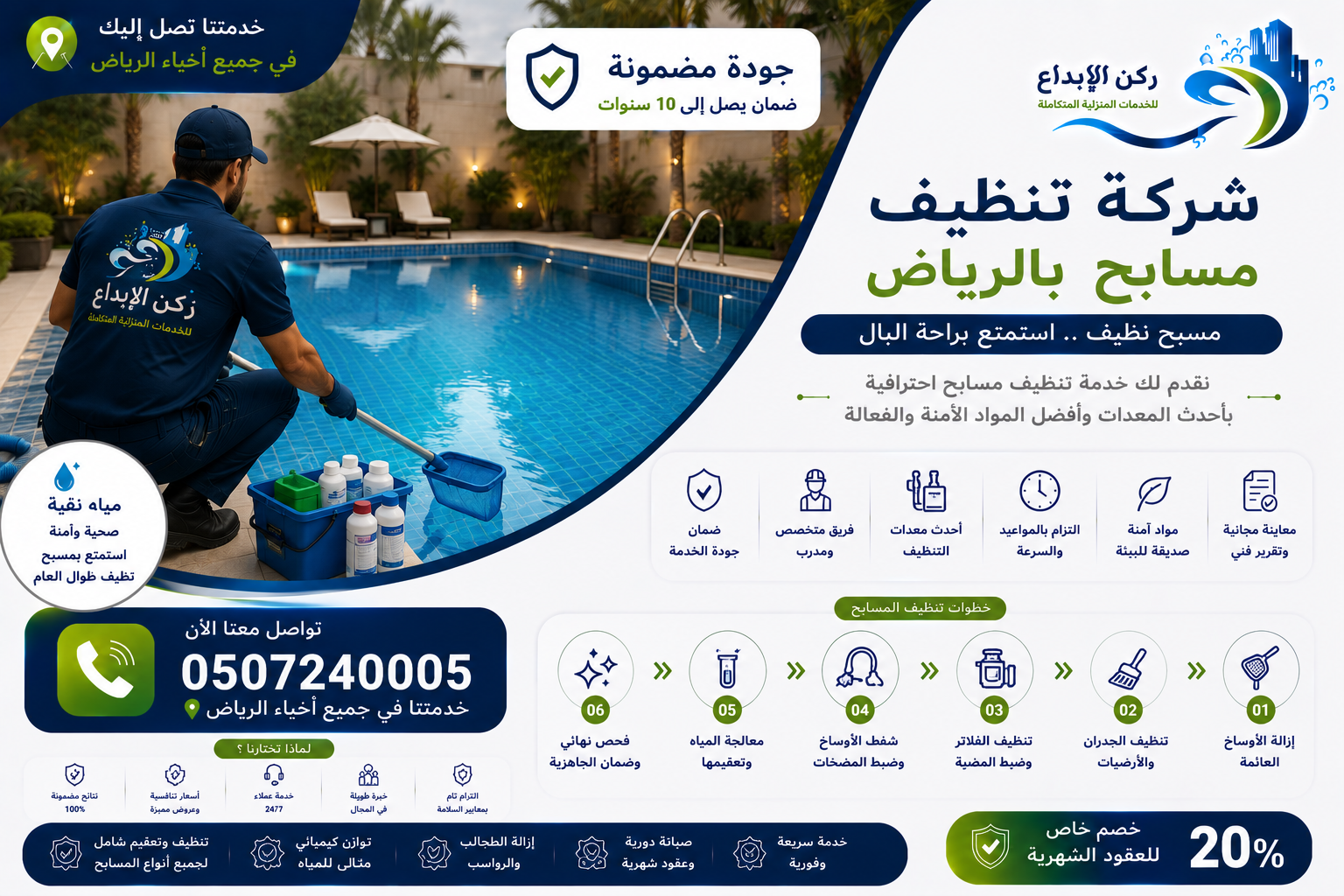 شركة تنظيف مسابح بالرياض