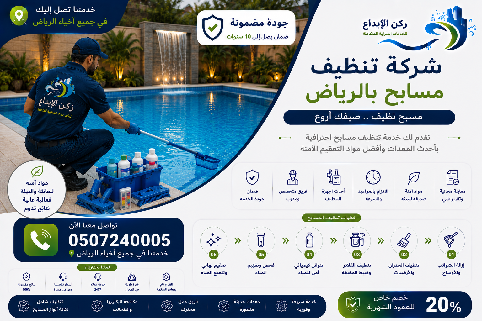 شركة تنظيف مسابح بالرياض